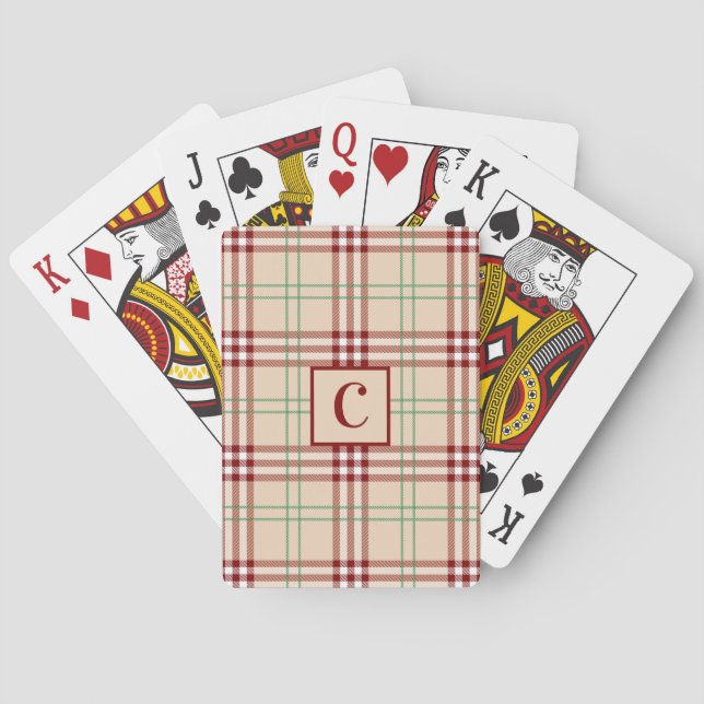 Plaid Custom Monogram Playing Cards (Back)