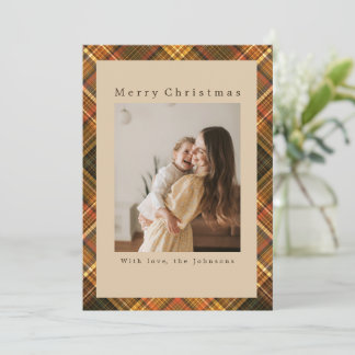 Plaid Custom Photo Christmas Holiday Card