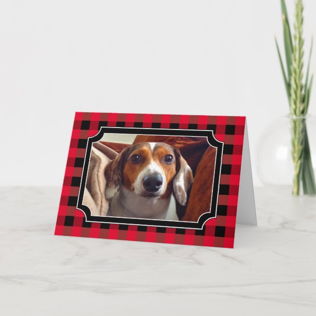 Plaid Custom Picture  Card (Front)