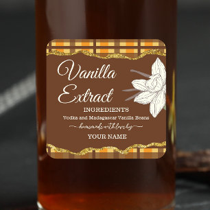 Plaid Customize Homemade Vanilla Extract label