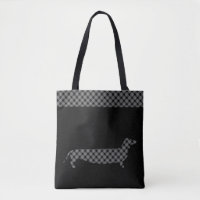 Plaid Dachshund on Black