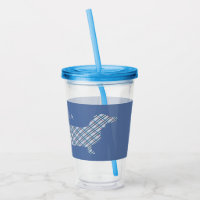 Plaid Dachshund on Blue Personalised
