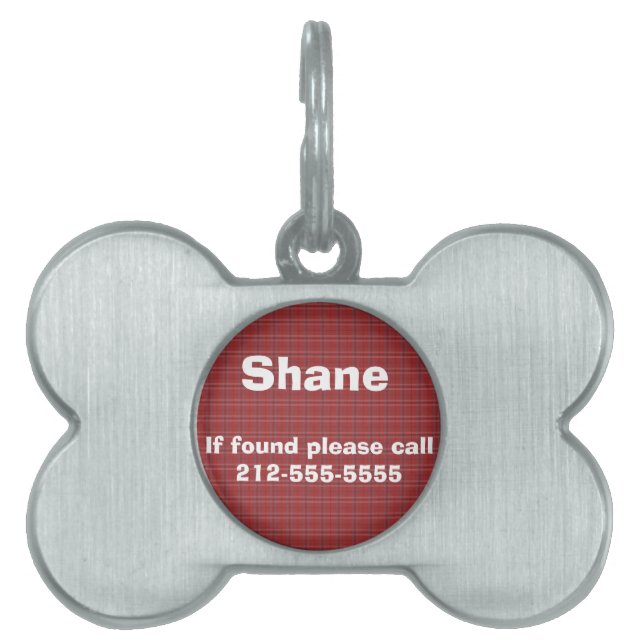 Plaid Dog Tag (Front)