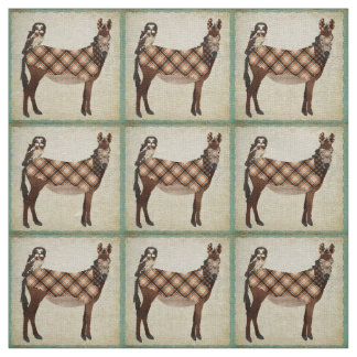 Plaid Donkey & Owl Fabric