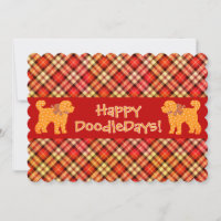 Plaid Doodle Golden Yellow Dog Personalised