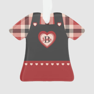 Plaid Dress & Pinafore Figurine Personalised Ornament