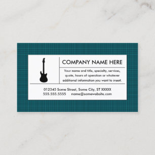 plaid electric guitar business card