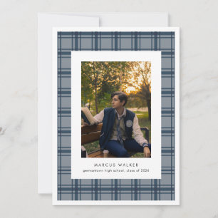 Plaid Elegant Photo Graduation Announcement
