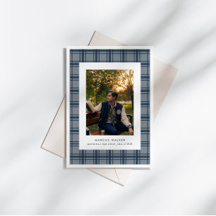 Plaid Elegant Photo Graduation Announcement