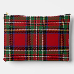 Plaid Elegant Red Green Stewart Tartan Accessory Pouch