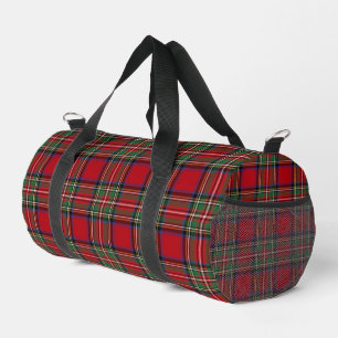 Plaid Elegant Rustic Red Green Stewart Tartan Duffle Bag