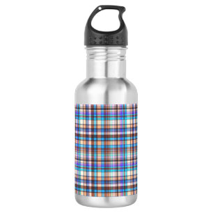 Plaid Fabric Chequered Print Pattern-57688 532 Ml Water Bottle