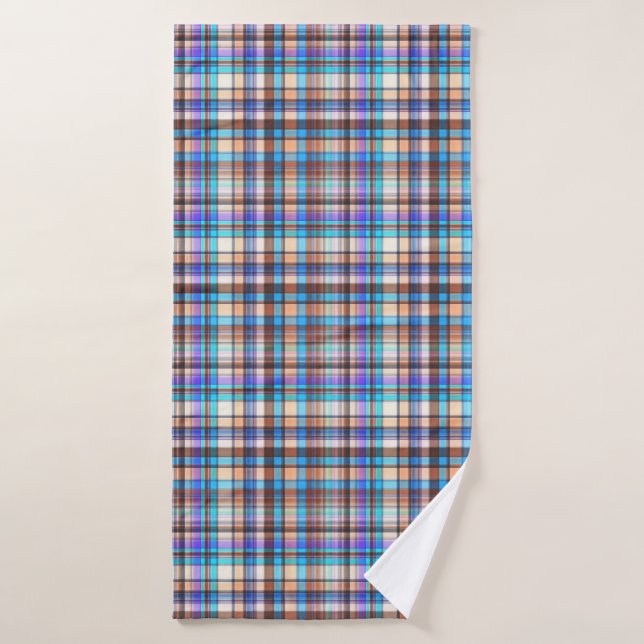 Plaid Fabric Chequered Print Pattern-57688 Bath Towel (Bath Towel)