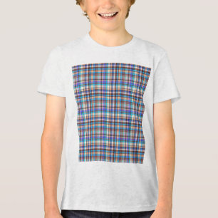Plaid Fabric Chequered Print Pattern-57688 Tri-Blend Shirt