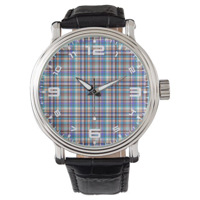 Plaid Fabric Chequered Print Pattern-57688 Watch (Front)