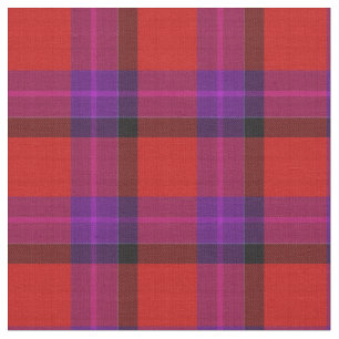 Plaid Fabric in Red Purple Maroon Pattern