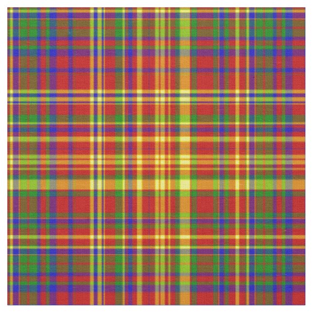 Plaid Fabric-Primary Colours 35 Fabric (Close Up)