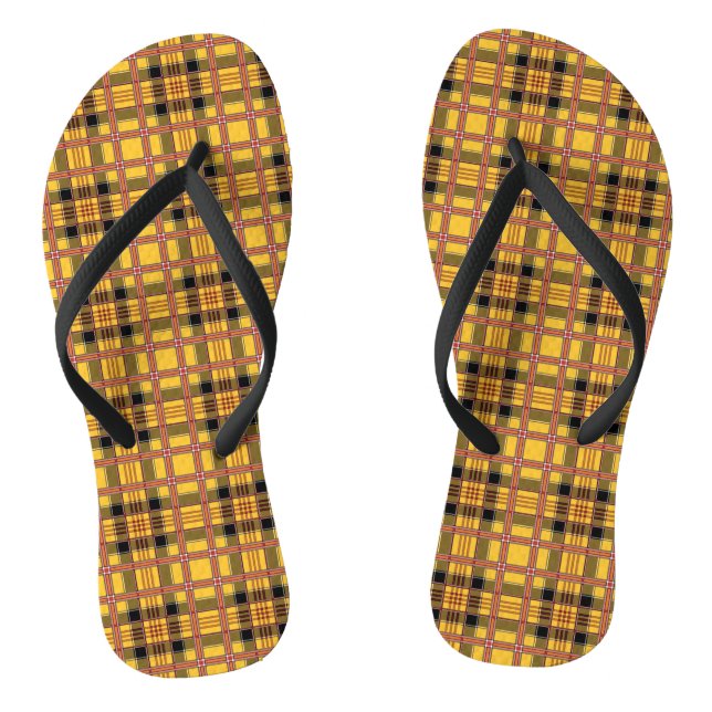 Plaid Fabric Texture Brown Stripes-52628 Jandals (Footbed)