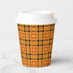 Plaid Fabric Texture Brown Stripes-52628 Paper Cups