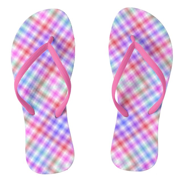 Plaid Fabric Texture Stripes Pattern-18848 Jandals (Footbed)