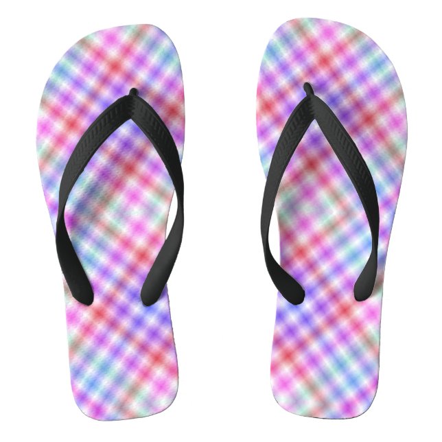 Plaid Fabric Texture Stripes Pattern-18848 Jandals (Footbed)