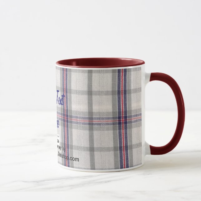 Plaid Fabric, Your Text Here Mug (Right)