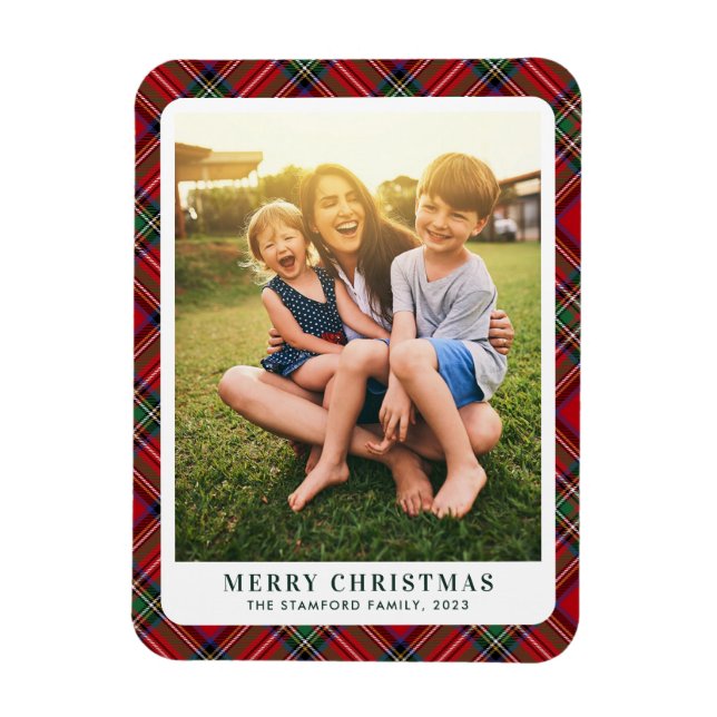 Plaid Family Photo Clan Stewart Tartan Magnet (Vertical)