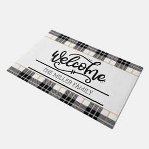 Plaid Family Welcome Doormat