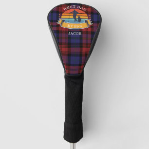 Plaid Fathers Day Best Dad By Par Red Purple Golf Head Cover