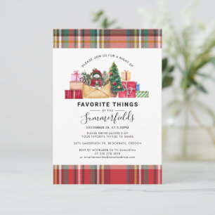 Plaid Favourite Things Christmas Holidays Invitation