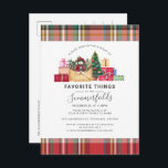 Plaid Favourite Things Rustic Christmas Holidays Invitation Postcard<br><div class="desc">Plaid Favourite Things Christmas Holidays Party Invitation that you can easily customise for your Holidays family and friends get together. Easily repurpose this invitation for other holiday events by clicking the "Customise this" button nested under the "Personalise" link. For additional assistance, please reach out by clicking the "speech bubble" button...</div>