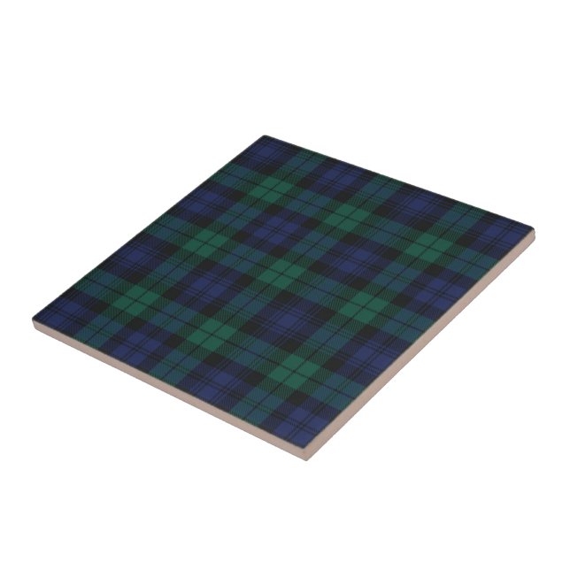 Plaid Festive Classic Rustic Green Tartan Tile (Side)