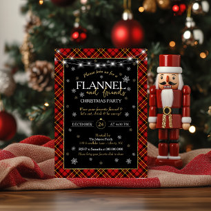 Plaid Flannel and Friends Christmas Party Invitation