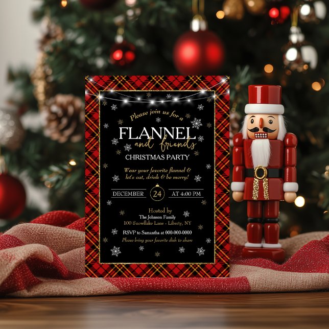 Plaid Flannel and Friends Christmas Party  Invitation (Creator Uploaded)