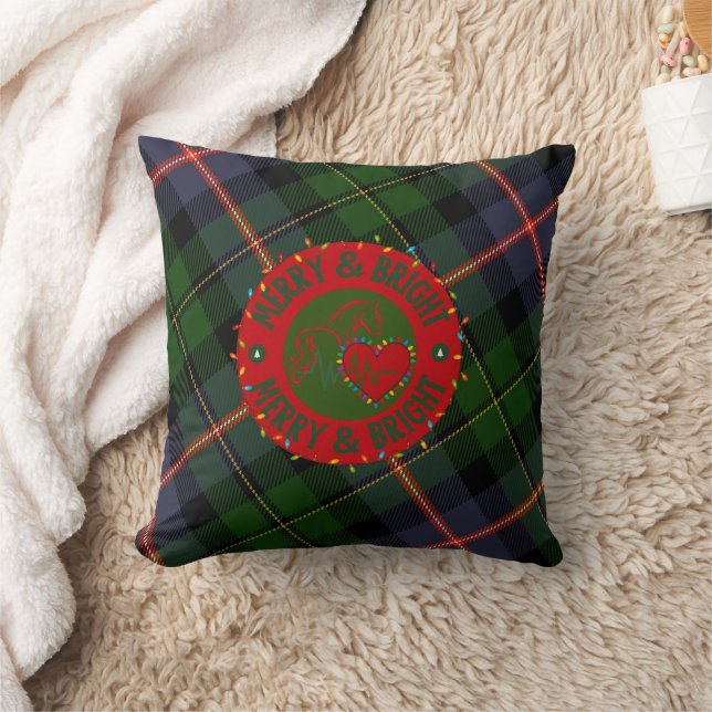 Plaid Fleece Throw Pillow Merry & Bright (Blanket)