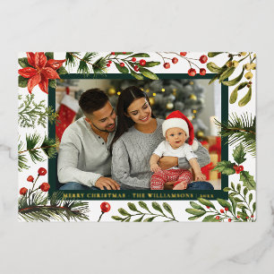 Plaid Floral Botanical Family Photo Tartan