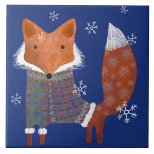 Plaid Fox Ceramic Kitchen Tile