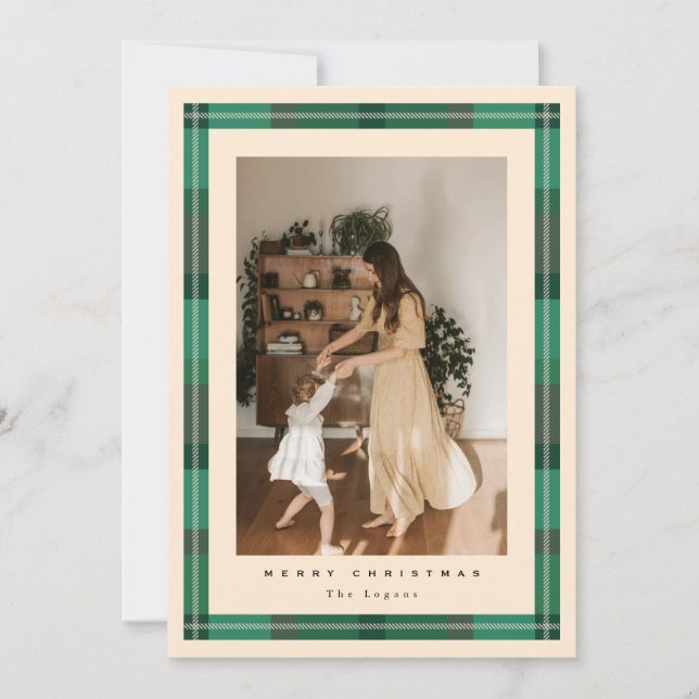 Plaid Frame Holiday Card (Front)