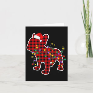 Plaid French Bulldog Christmas Pyjamas Family Dog  Card
