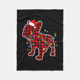 Plaid French Bulldog Christmas Pyjamas Family Dog Fleece Blanket