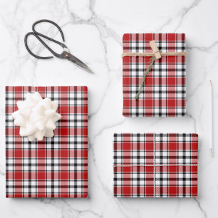 Plaid Gift Wrap in Red, Black and White HAMbyWG