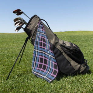 Plaid Golf Towel – Blue & Lavender Chequered Style