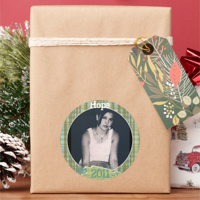 Plaid Graduation or Sweet Sixteen Photo Stickers (Holiday)