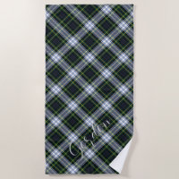 Plaid Green and White Pattern Gordon Tartan