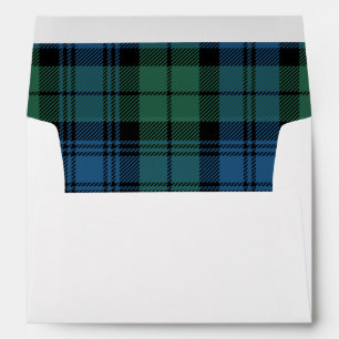 Plaid Green Check Christmas Tartan Return Address Envelope