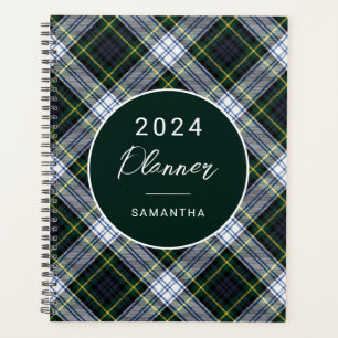Plaid Green Rustic Clan Gordon Tartan Planner