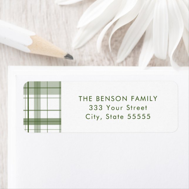 Plaid Green White Return Label (Insitu)