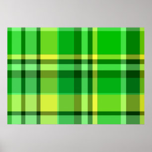 Plaid Green Yellow Poster