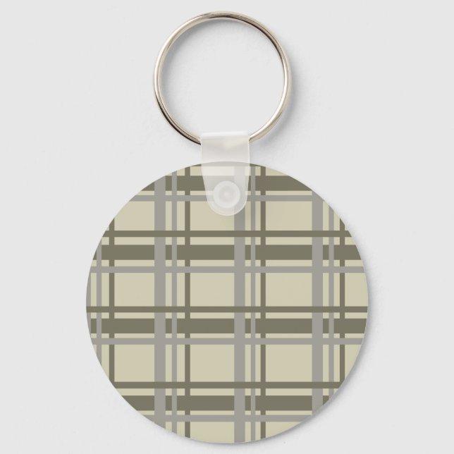 Plaid grey and cream key ring (Back)