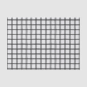 Plaid Grey and White Buffalo Check Tissue Paper